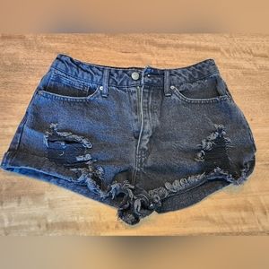 Black Distressed Cutoff Shorts